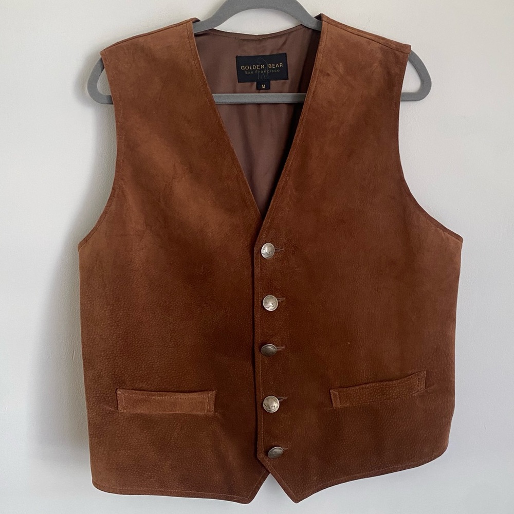 Vintage Golden Bear Brown Suede Vest